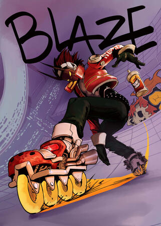 Blaze Rising is a Cyberpunk Action series releasing as a Light Novel and Manga.